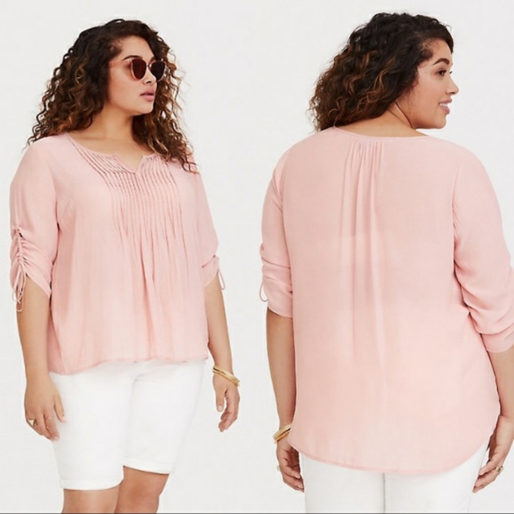 Torrid Pink Chiffon Blouse Sz 00/14